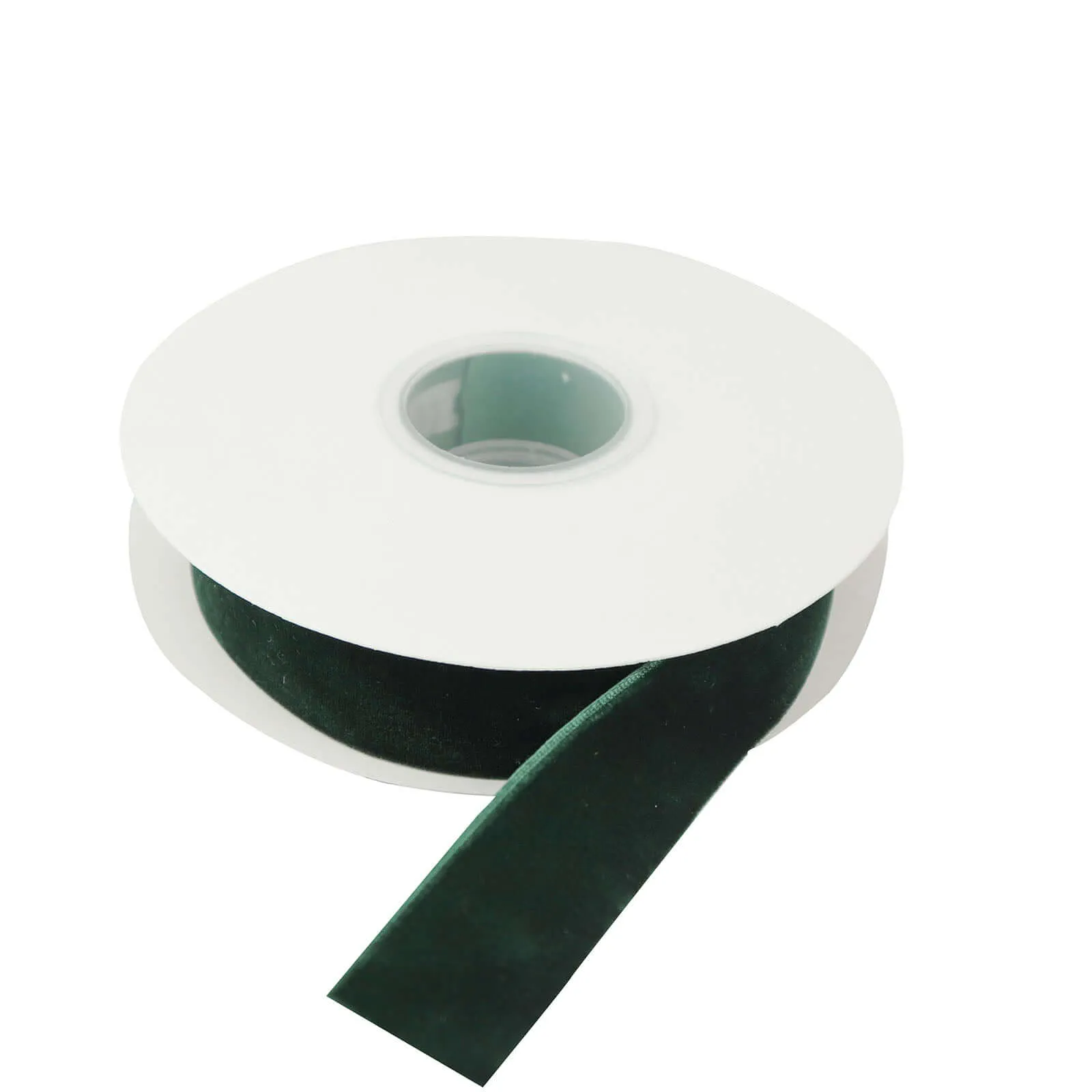 10 Yards Hunter Emerald Green 1" Velvet Single Faced Ribbon Spool, DIY Craft Supplies, Velvet and Nylon Ribbon Roll