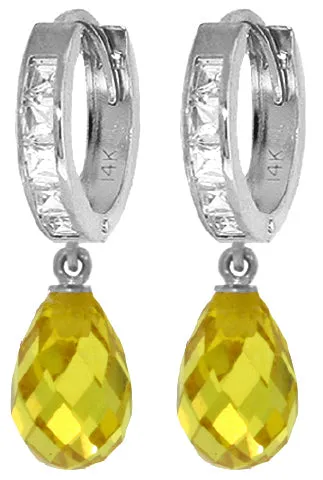 11.1 Carat 14K Solid White Gold Priviledges Cubic Zirconia Earrings