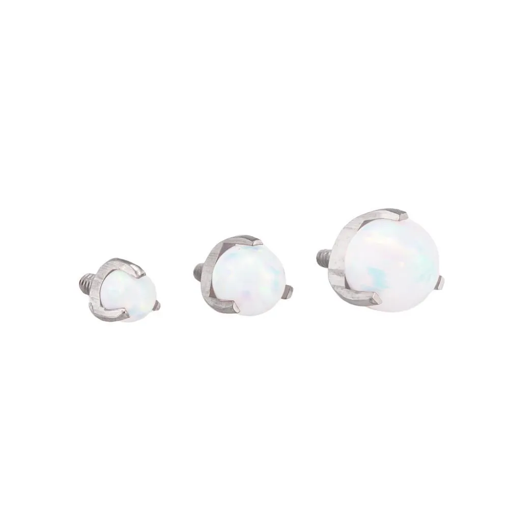 14g-12g Internally Threaded 4mm Prong-Set Opal Ball - Price Per 1