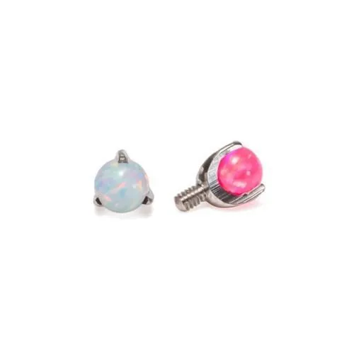 14g-12g Internally Threaded 4mm Prong-Set Opal Ball - Price Per 1