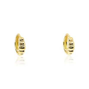 14K YELLOW GOLD RIBBED GOOP EARRINGS