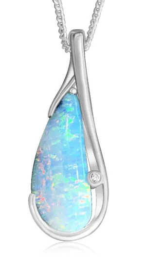 18kt White Gold Boulder Opal pendant