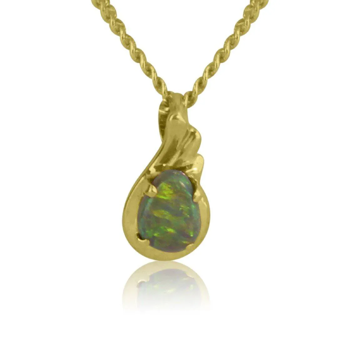 18kt Yellow Gold Black Opal pendant