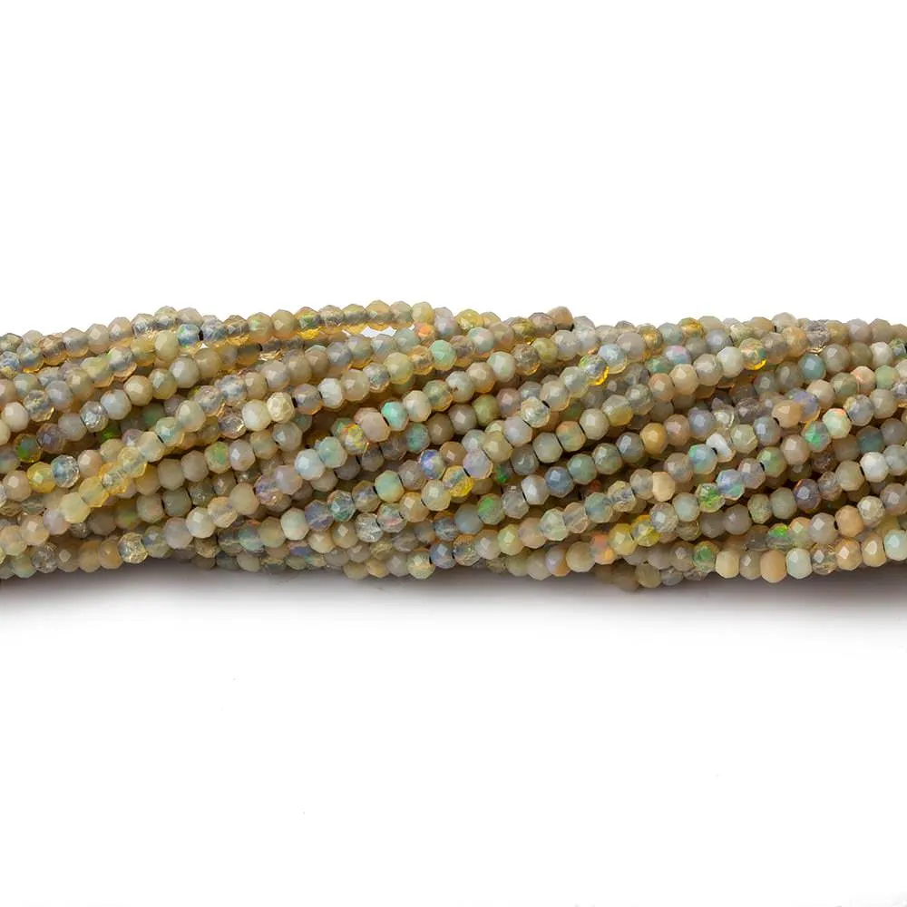 1.8mm Translucent Greenish Golden Australian Opal micro faceted rondelle beads 12.5 inch 220 pieces AA