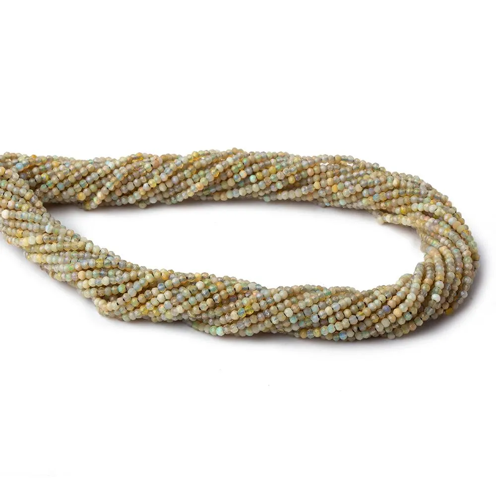 1.8mm Translucent Greenish Golden Australian Opal micro faceted rondelle beads 12.5 inch 220 pieces AA