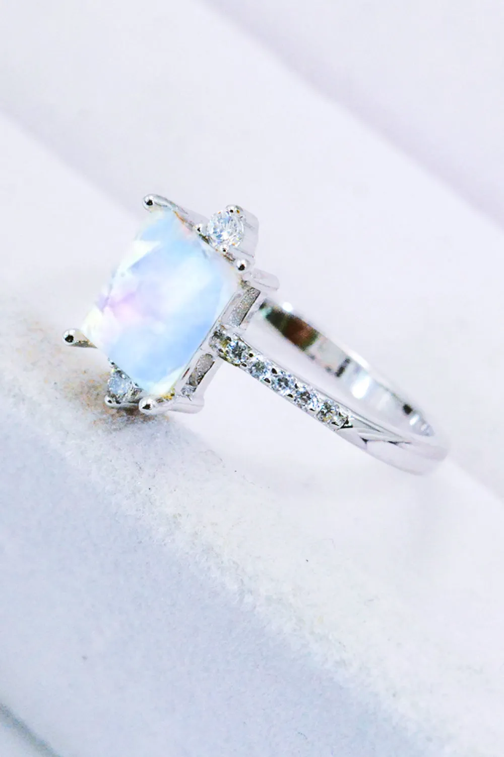 925 Sterling Silver Square Moonstone Ring