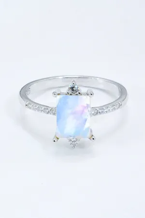 925 Sterling Silver Square Moonstone Ring