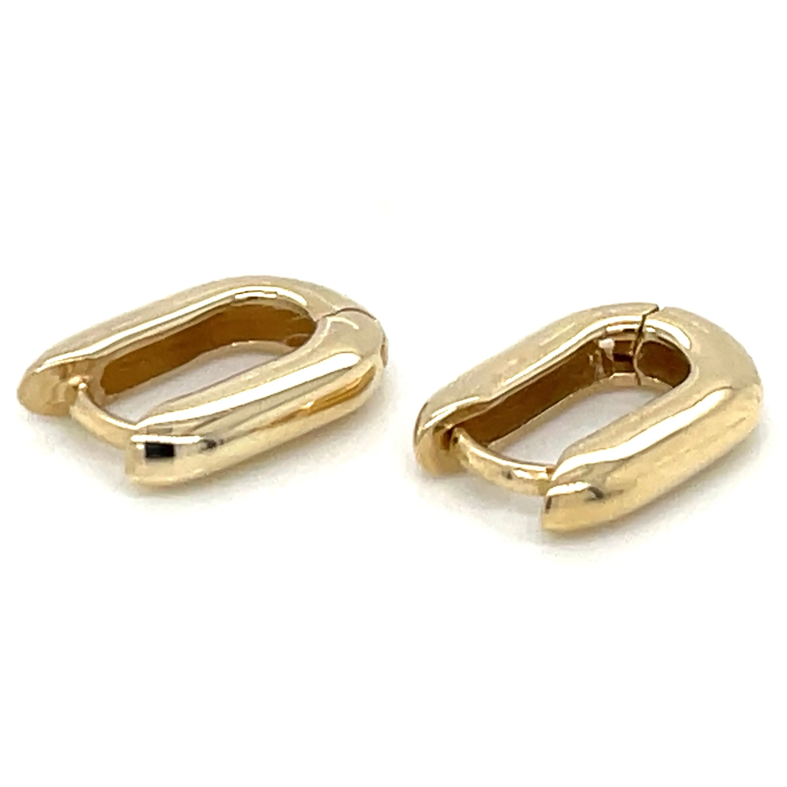 9ct Yellow Gold Small Rectangular Hoop Earrings