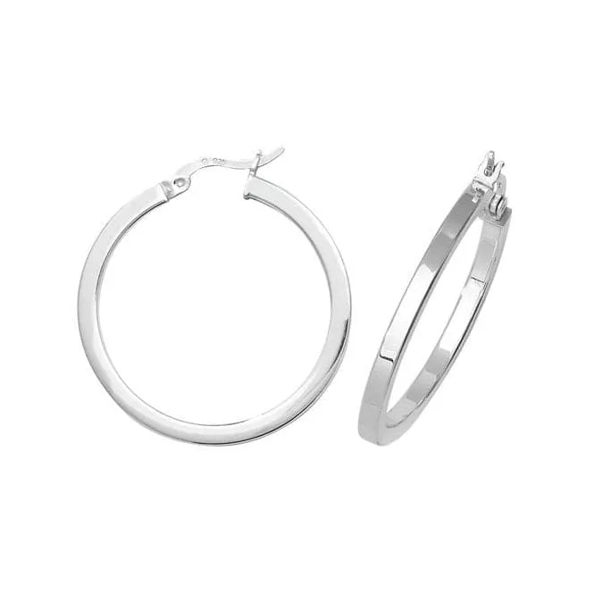 Acotis Silver Plain Hoop Earrings G5857