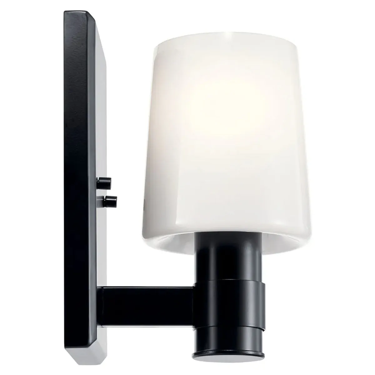 Adani 8" 1-Light Wall Sconce With Opal Glass, Black Finish