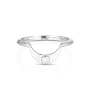 Baby Silver Moonstone Crescent