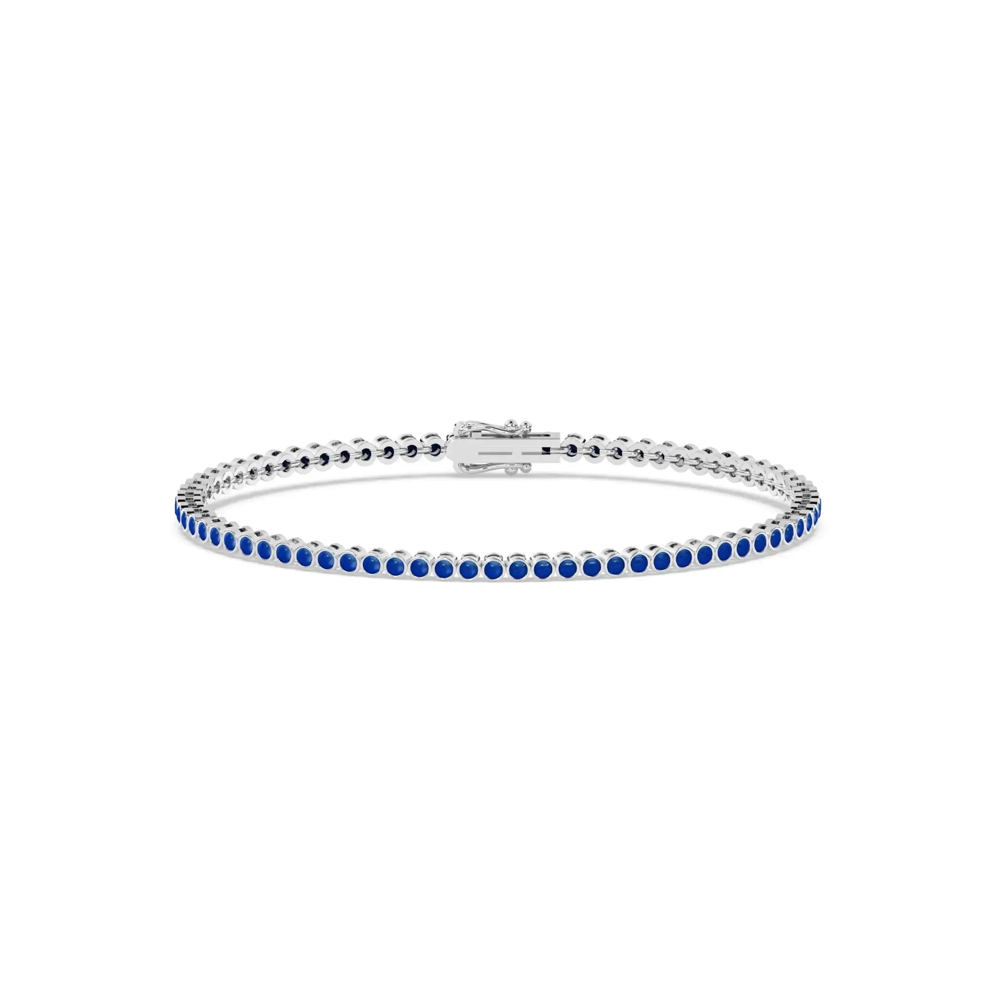 Bezel Set Lapis Tennis Bracelet