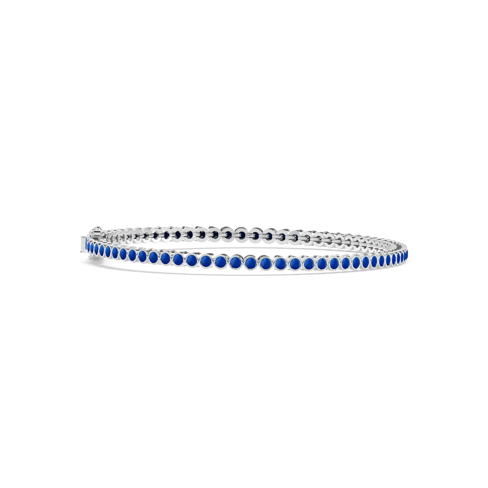 Bezel Set Lapis Tennis Bracelet