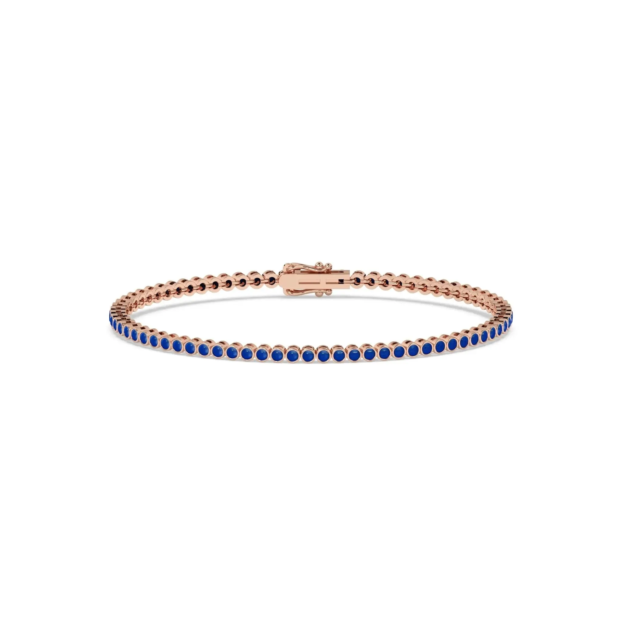 Bezel Set Lapis Tennis Bracelet