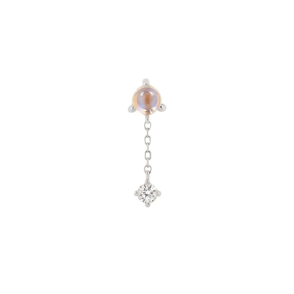 Bianca - Moonstone   White Sapphire - Threadless End