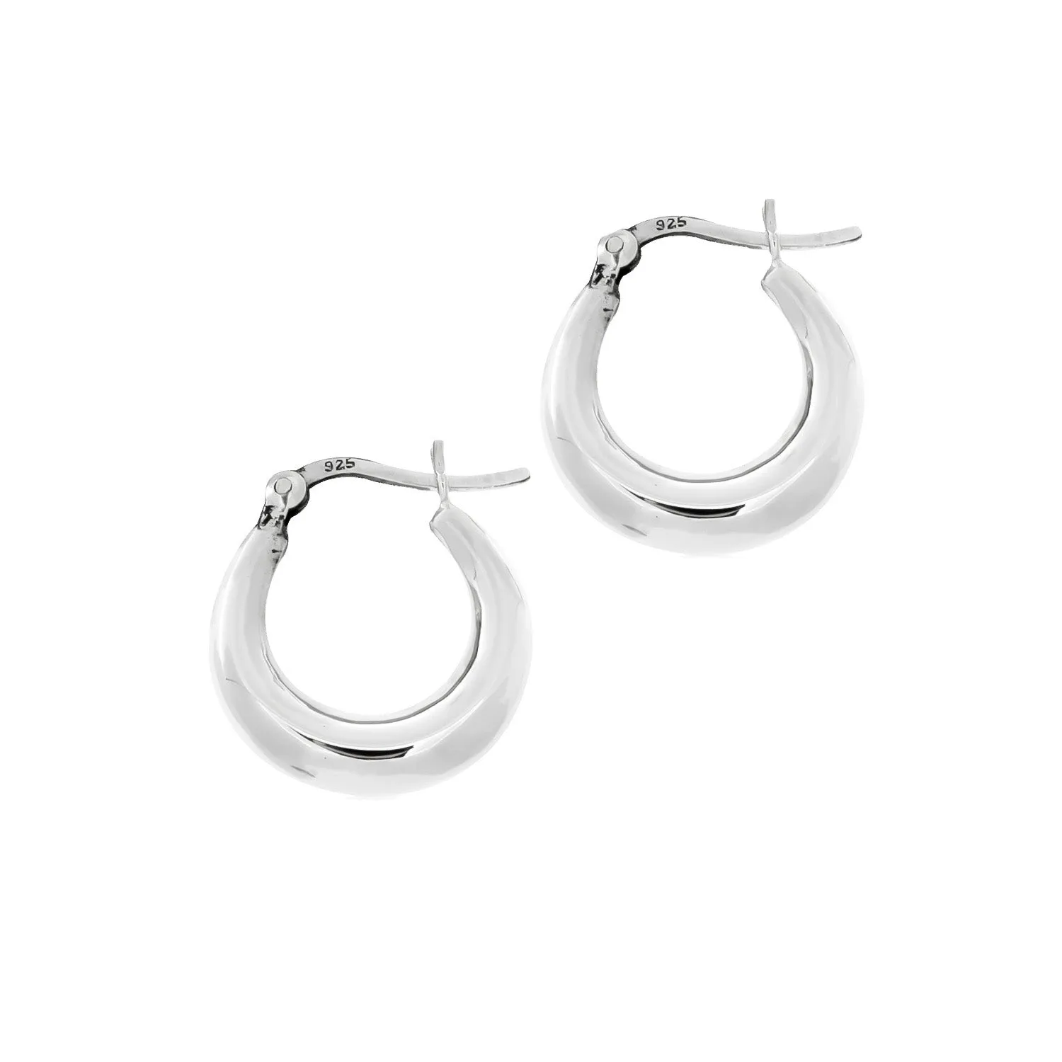 Classic 925 Sterling Silver Women's Hoop Huggie Earrings 2.5cm