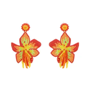 Coral Lily Earrings