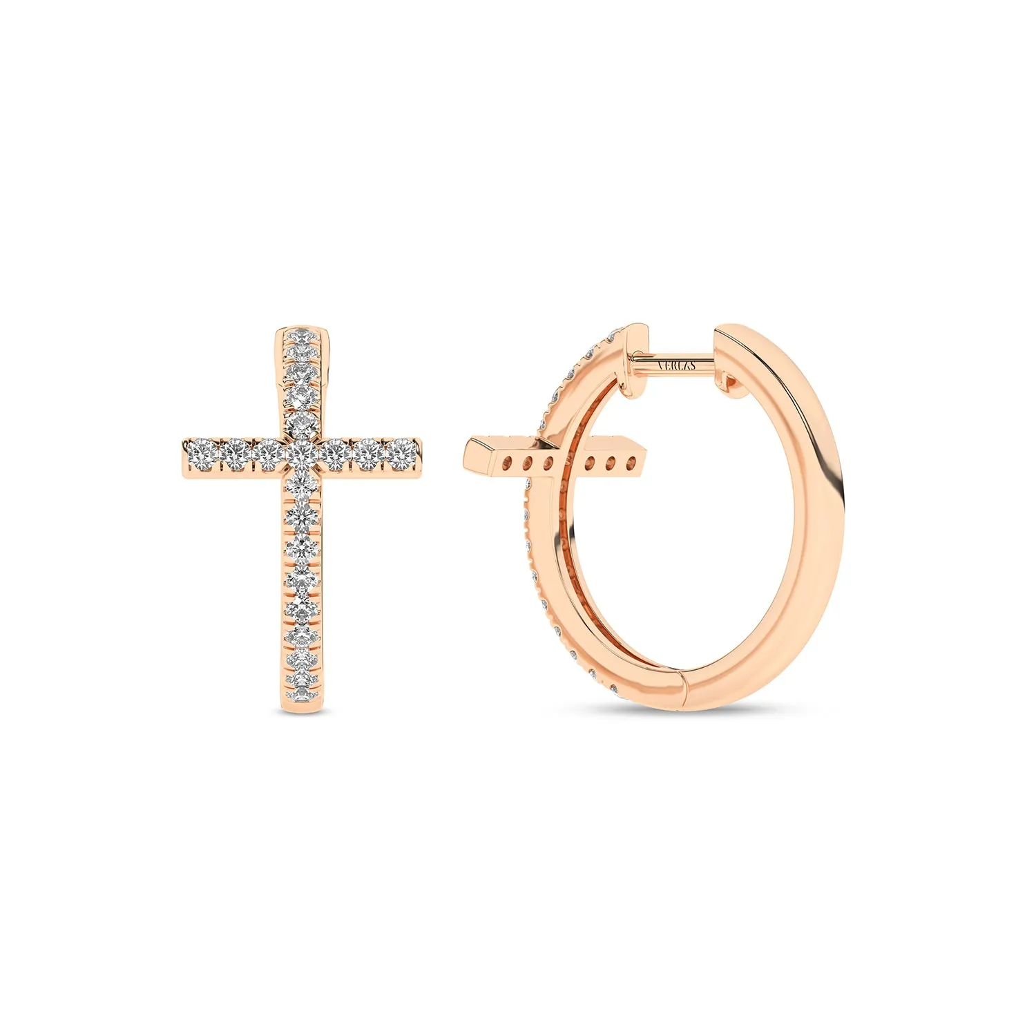 Cross Huggie Small Hoops