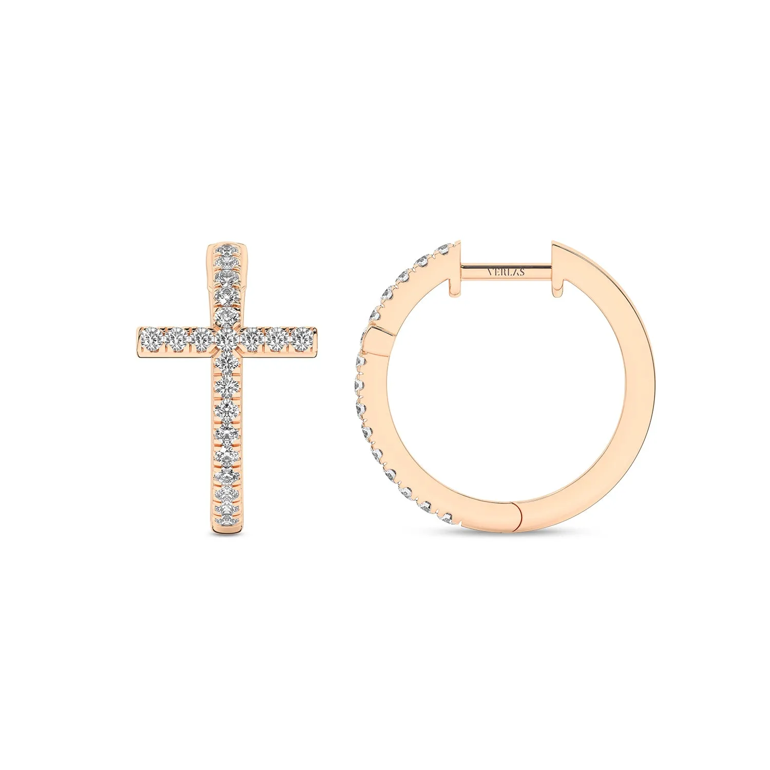 Cross Huggie Small Hoops