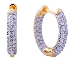 DJE310867 14K Dipped Pave Micro CZ Hoop Earrings