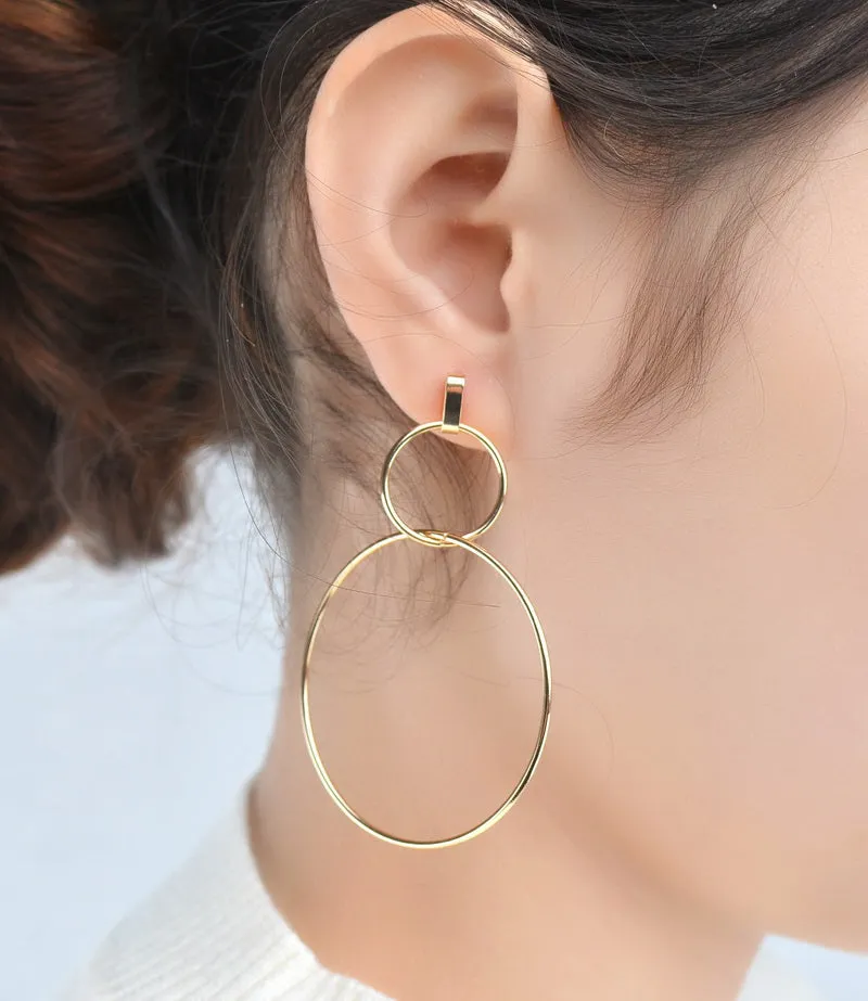 Double Halo Hoop Earrings