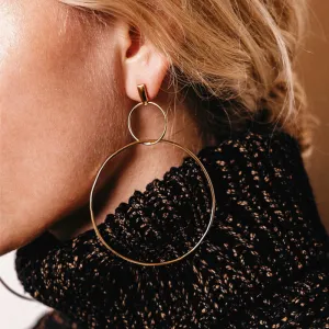 Double Halo Hoop Earrings