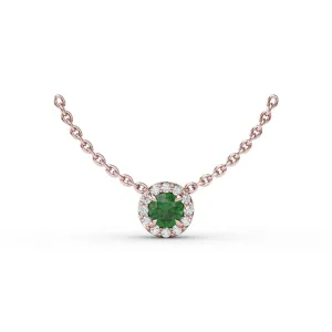 Fana Classic Emerald and Diamond Pendant Necklace