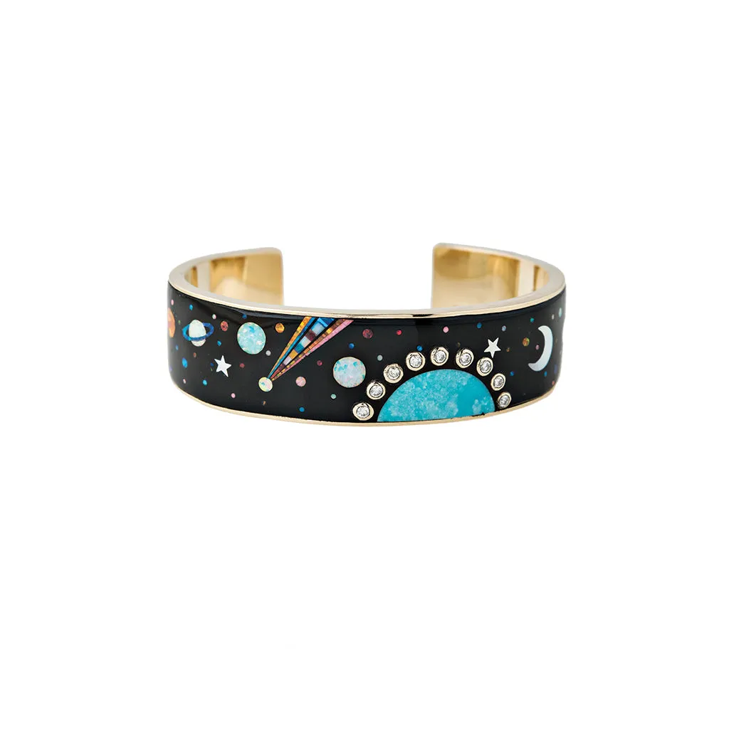 GALAXY DIAMOND   OPAL INLAY CUFF