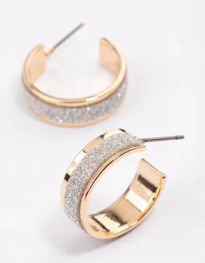 Gold Glitter Paper Hoop Earrings & Polishing Set