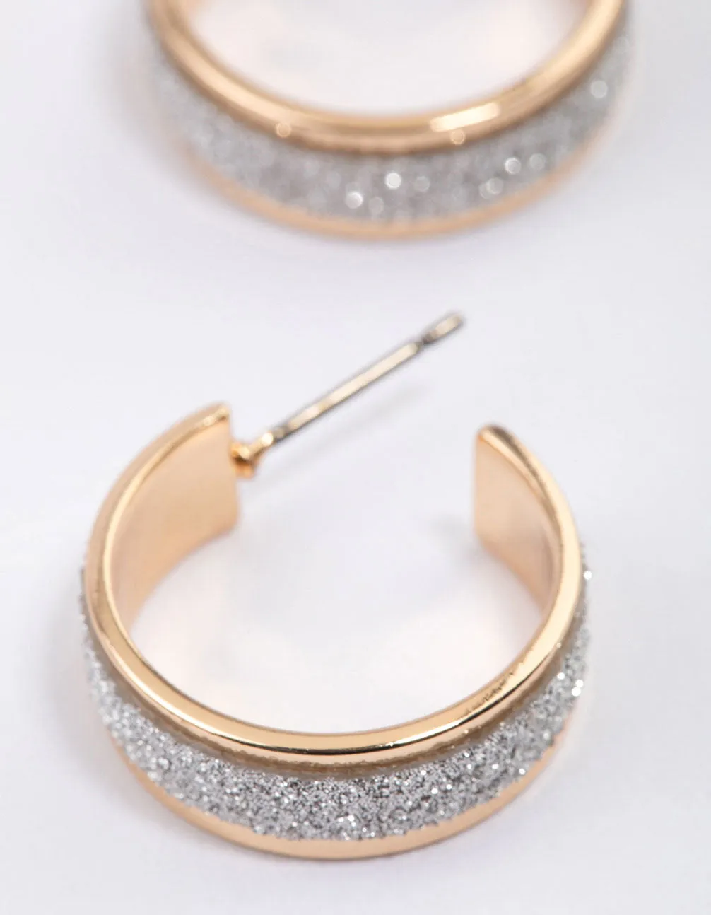 Gold Glitter Paper Hoop Earrings & Polishing Set