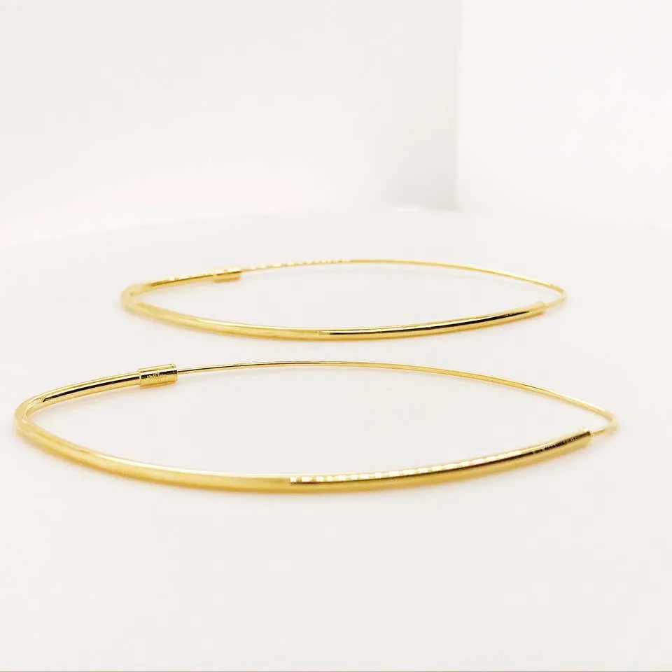 Gold Oval Hoop Earrings