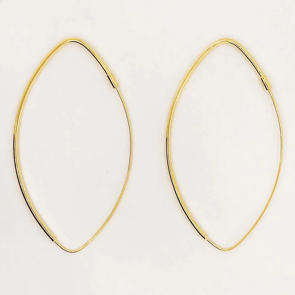 Gold Oval Hoop Earrings