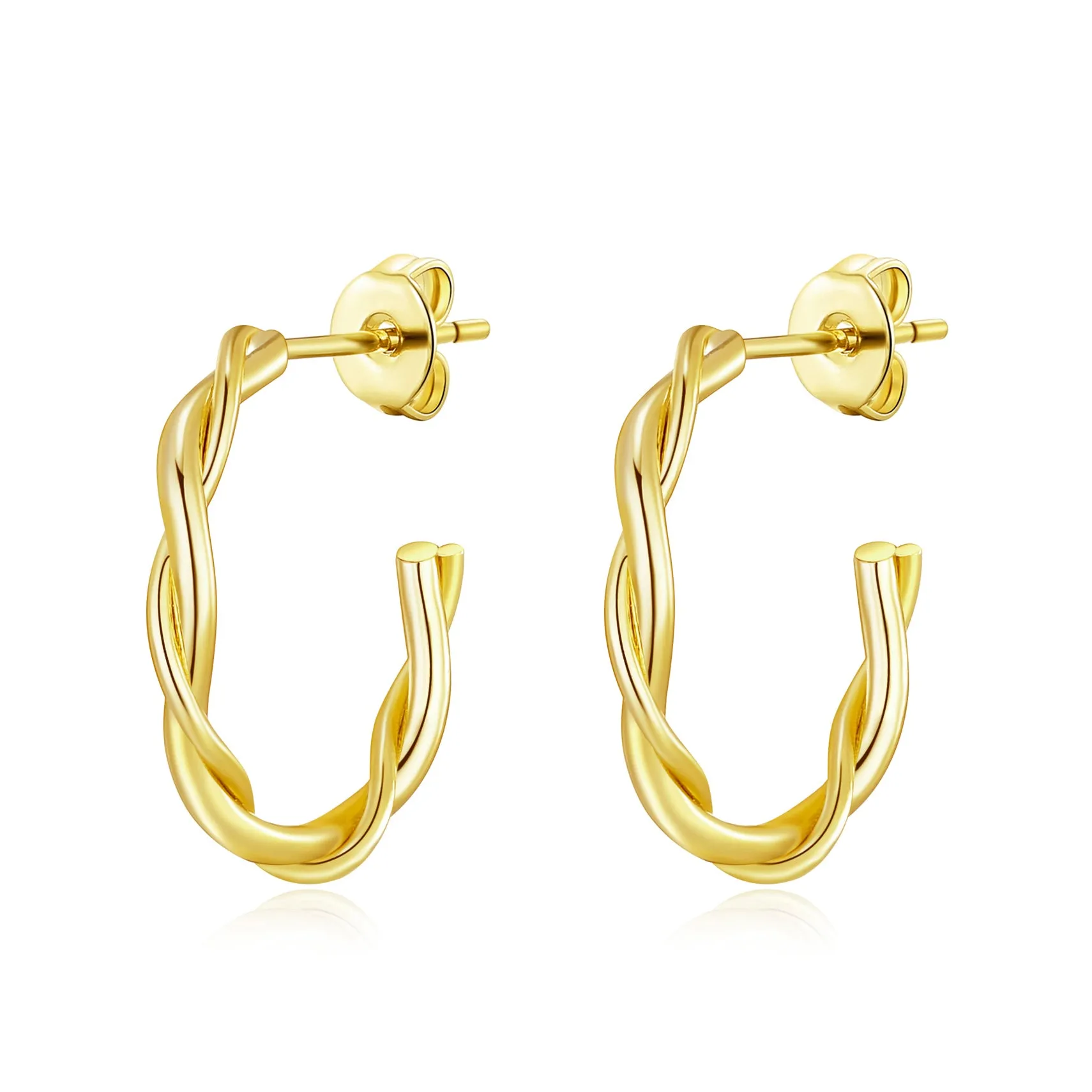 Gold Plated 20mm Twisted Hoop Earrings