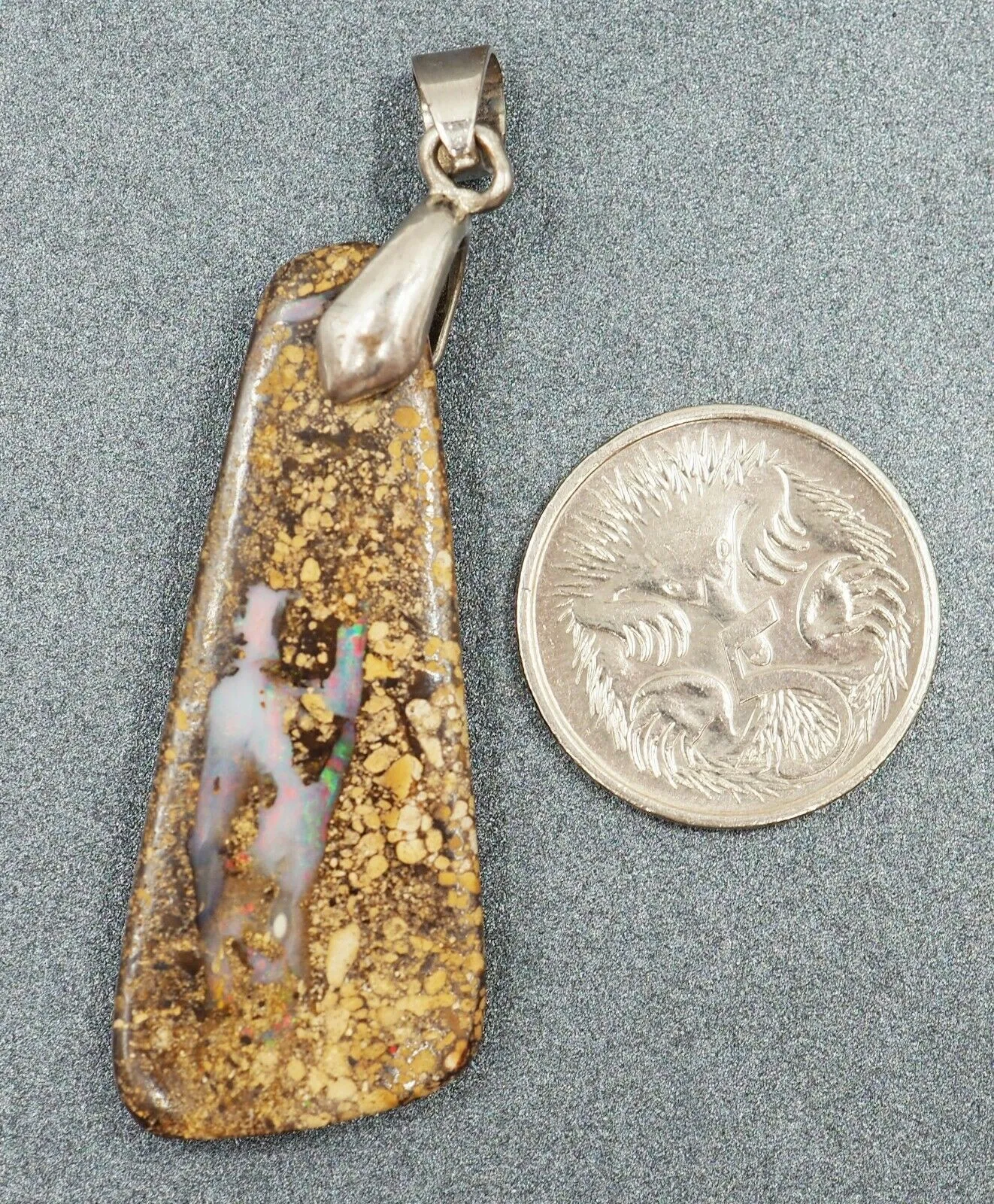 Gold Plated Boulder Opal Pendant