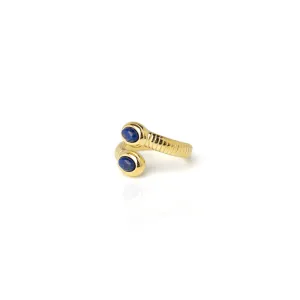 Gold Plated Lapis Lazuli Ring