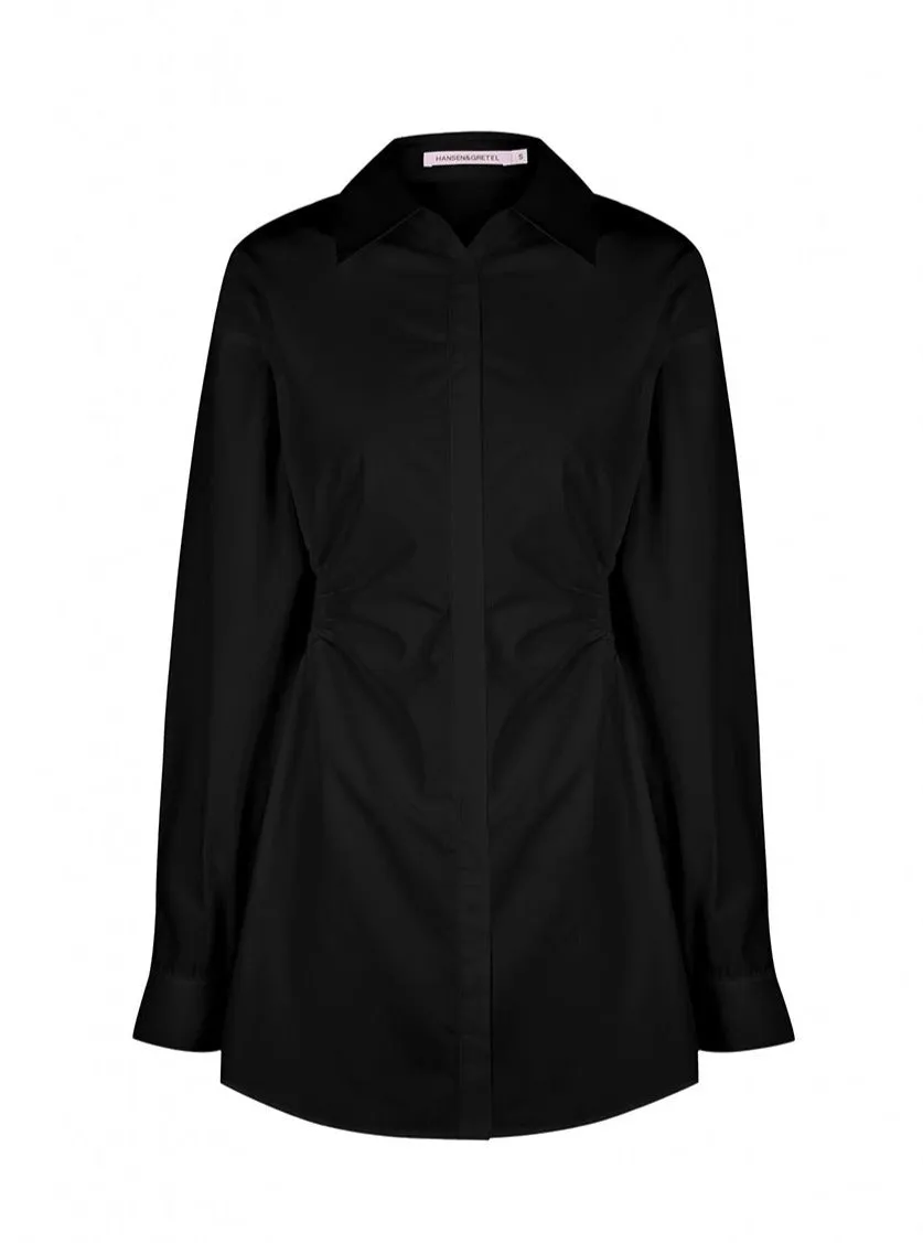 Hansen and Gretel Kennedy Shirt Dress in Black