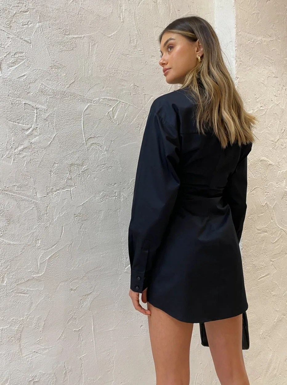 Hansen and Gretel Kennedy Shirt Dress in Black