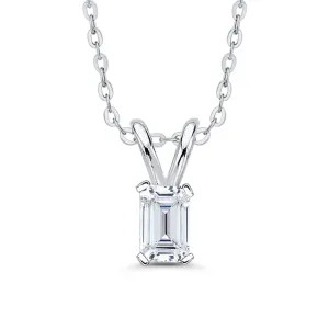 IGI Certified 1.58 ct. G - VS1 Emerald Cut Lab Grown Diamond Solitaire Pendant Necklace in 14K Gold