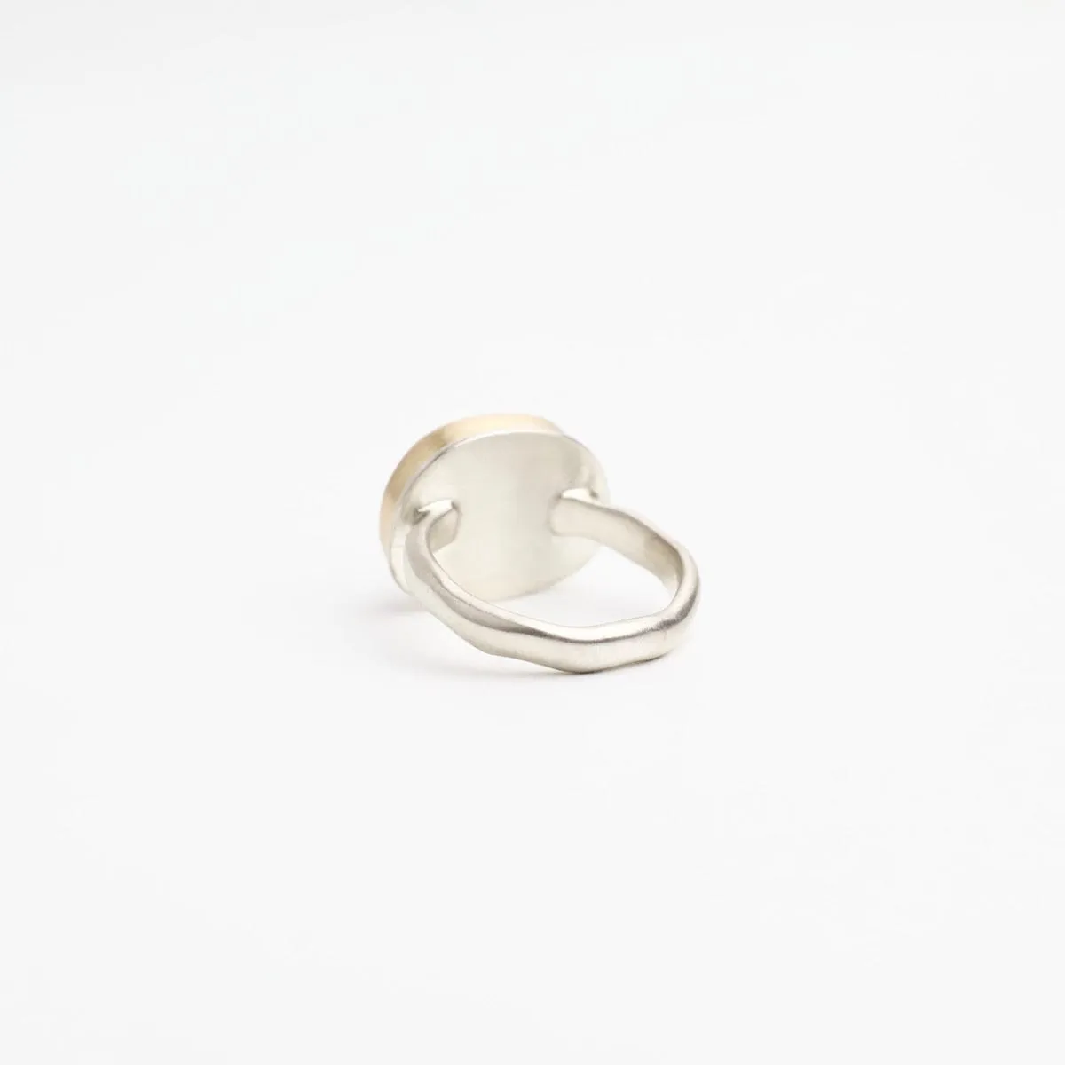 Jamie Joseph Asymmetrical Rose Cut White Rainbow Moonstone Ring