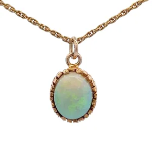 Light Opal & Yellow Gold Pendant