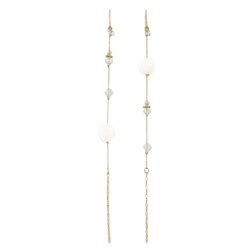 Long Drop Gem Station Earrings