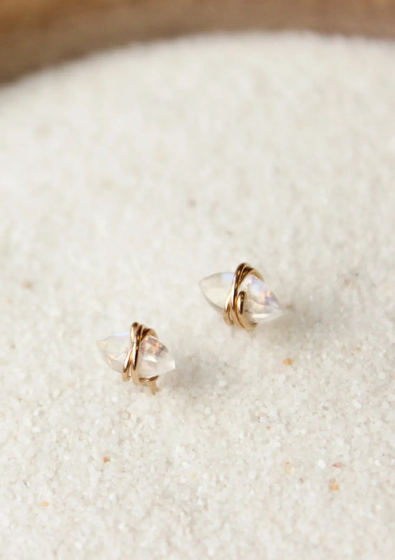 Marquise Moonstone Studs