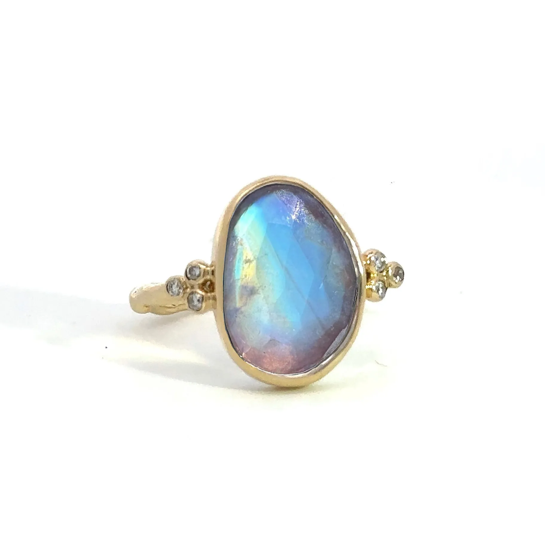 Moonstone and Diamond Ring