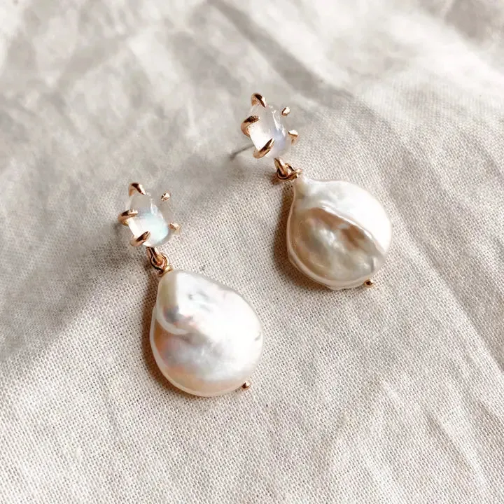 Moonstone And Pearl Drops