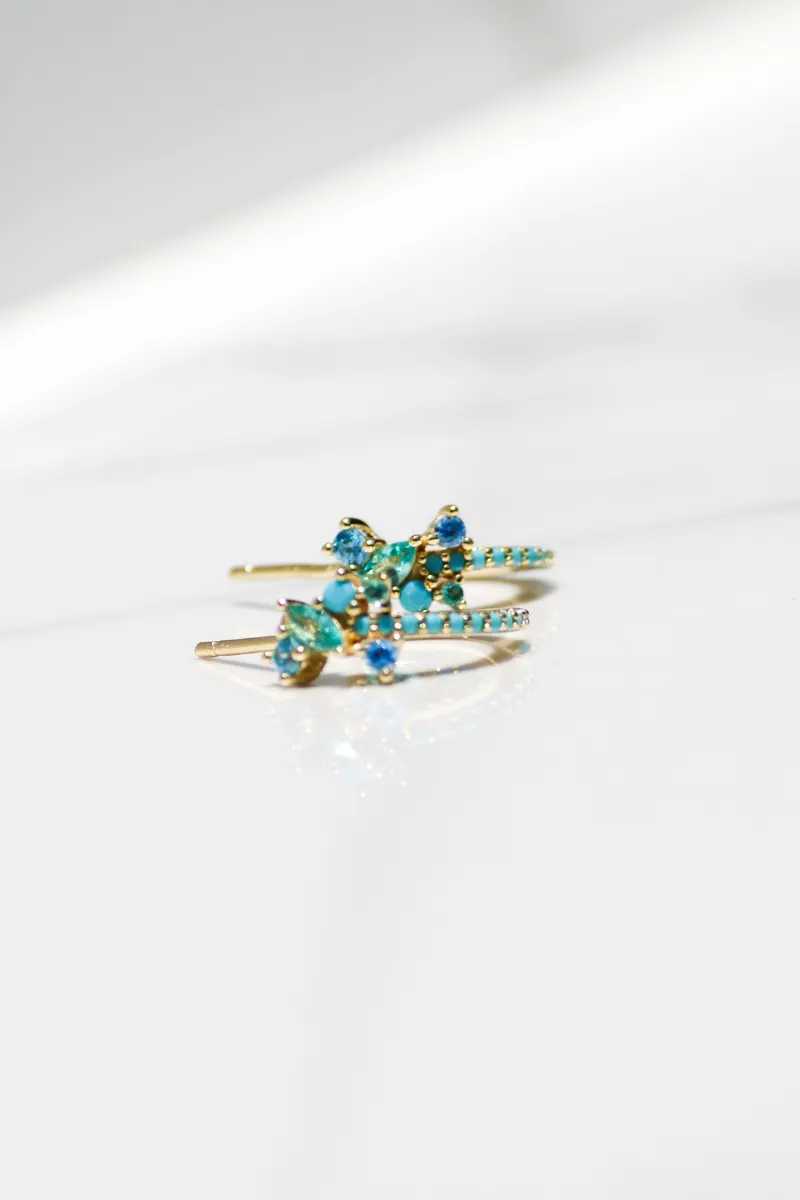 Native Gem - TROPICALE MINI HOOPS- TURQUOISE