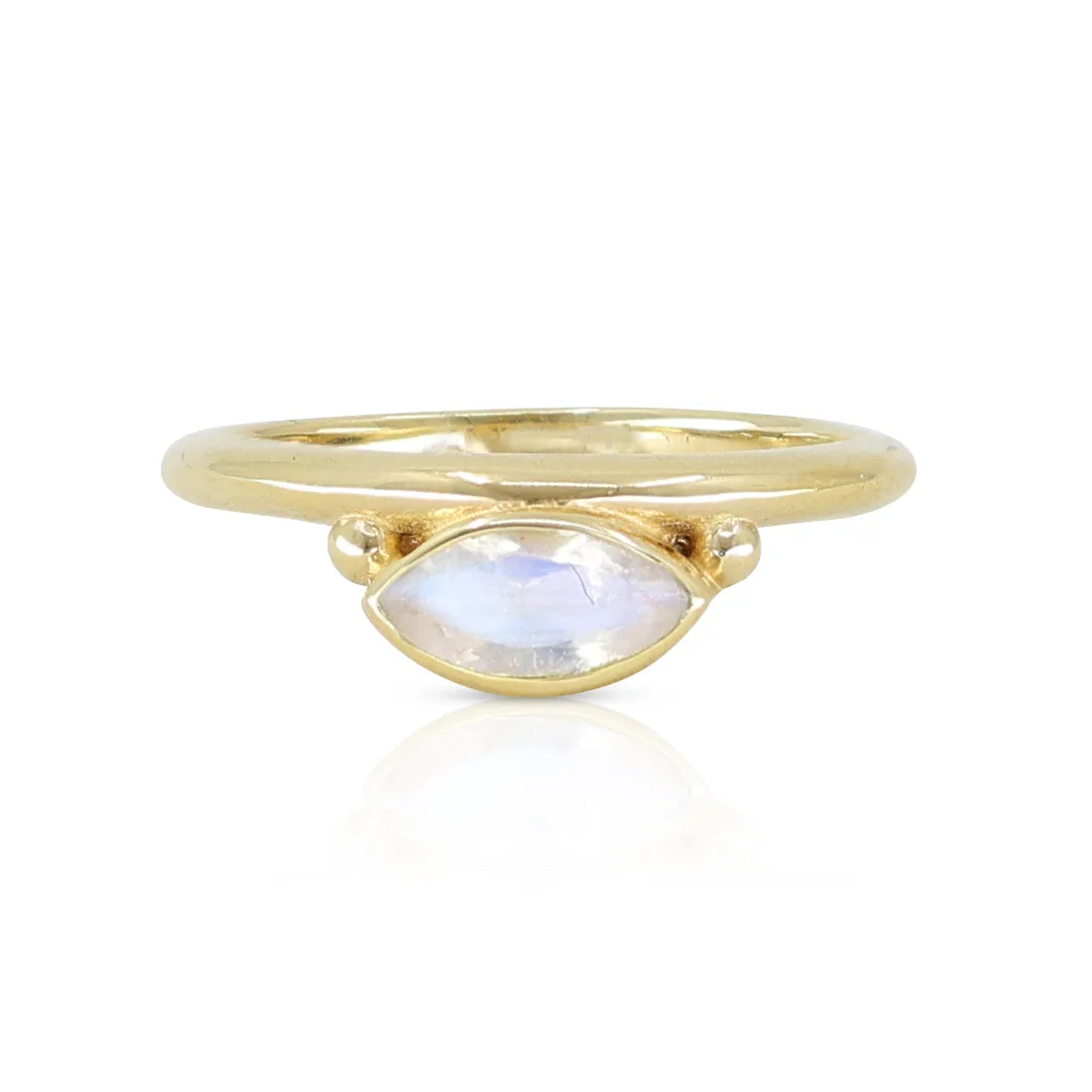 Nyra Marquise Moonstone Gold Stacker