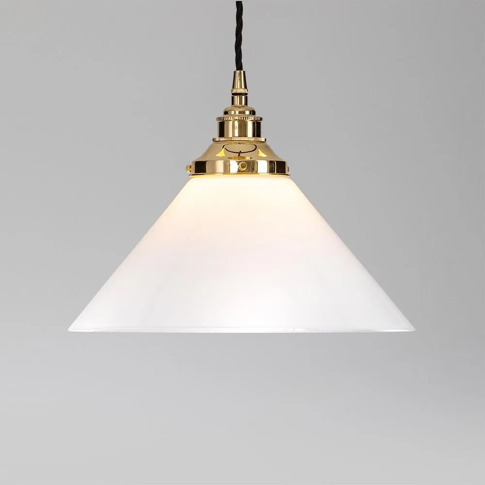 Old School Electric Conical opal glass pendant light - E27