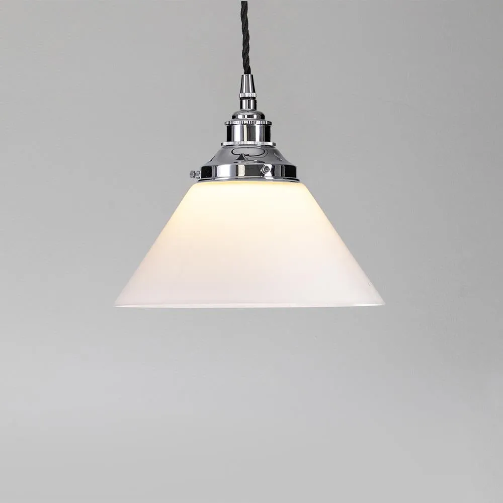 Old School Electric Conical opal glass pendant light - E27