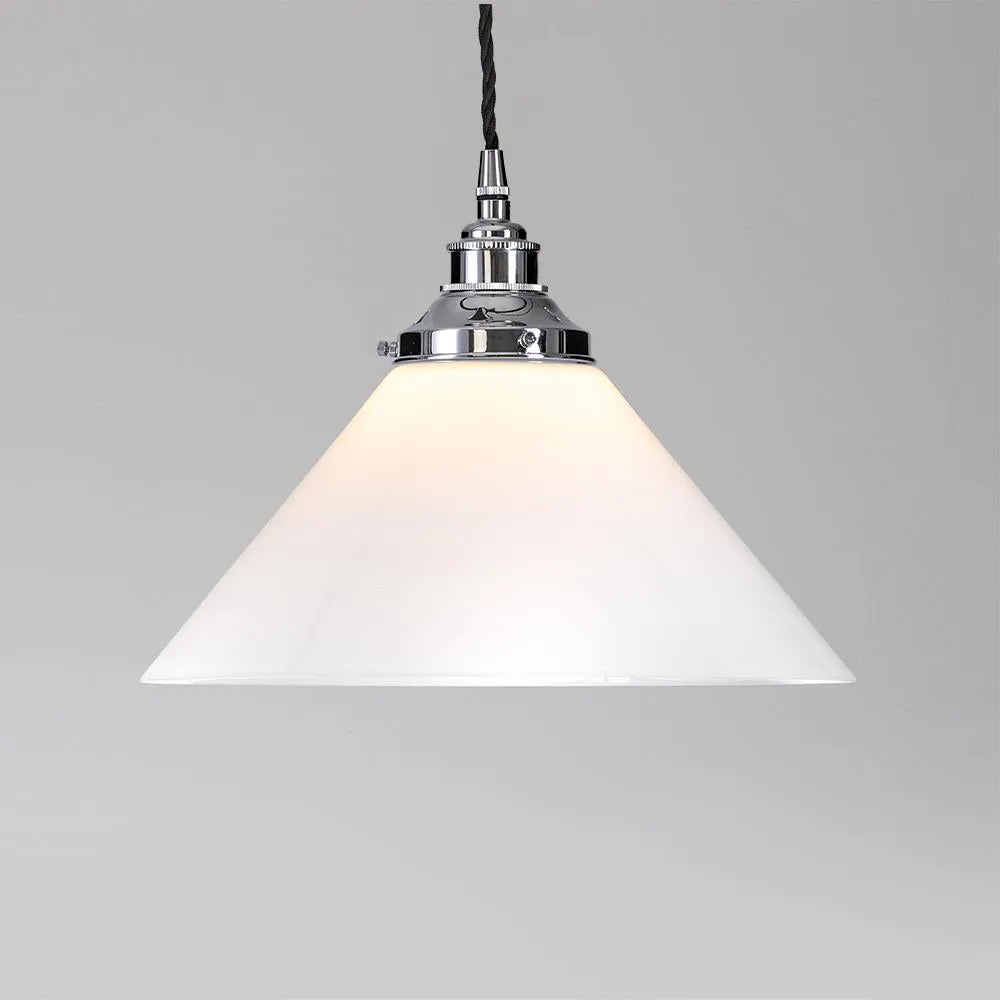 Old School Electric Conical opal glass pendant light - E27