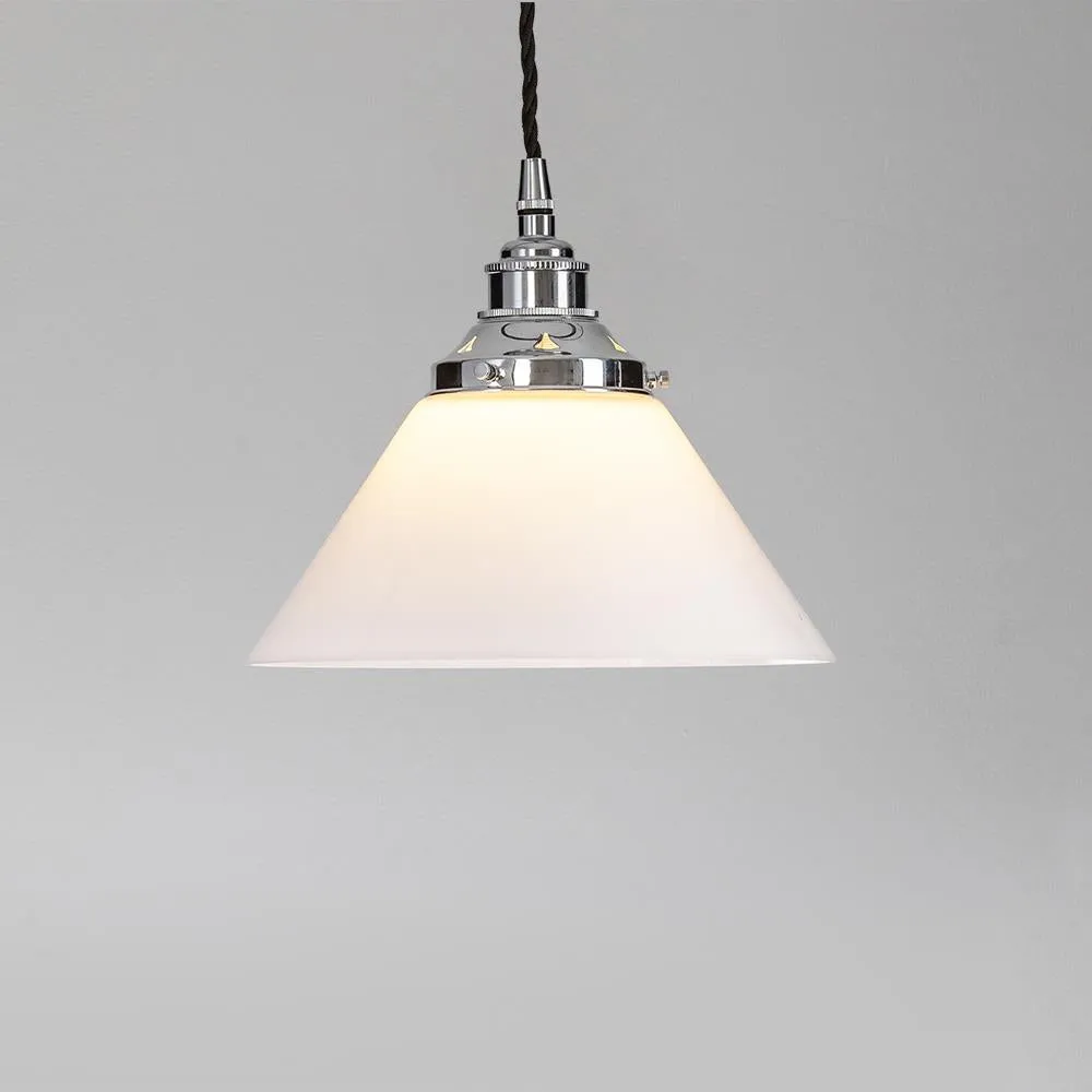 Old School Electric Conical opal glass pendant light - E27